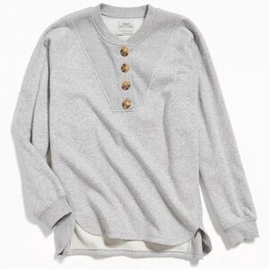 Urban Outfitters Grey Haut Henley French Terry Pullover Size S